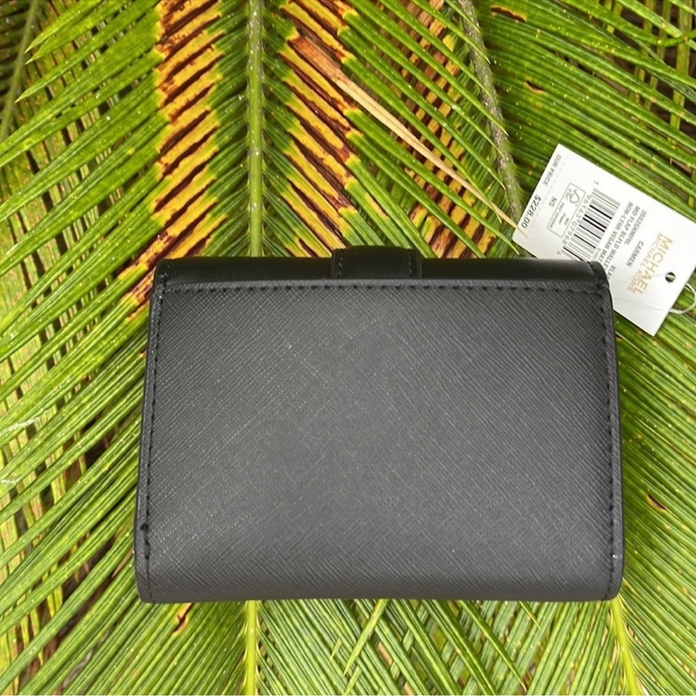 MICHAEL KORS CARMEN MEDIUM LOGO AND FAUX LEATHER WALLET BLACK - Picture 8 of 16